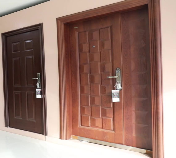 Wood-finish metal doors in the MKR collection